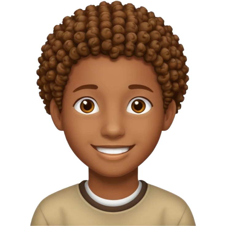 an african teen with mid taper his hair is curly emoji
