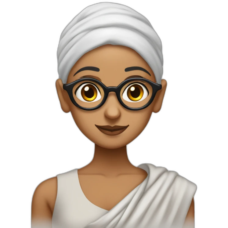 mahatma ghandi but with ariana grande's hairstyle emoji