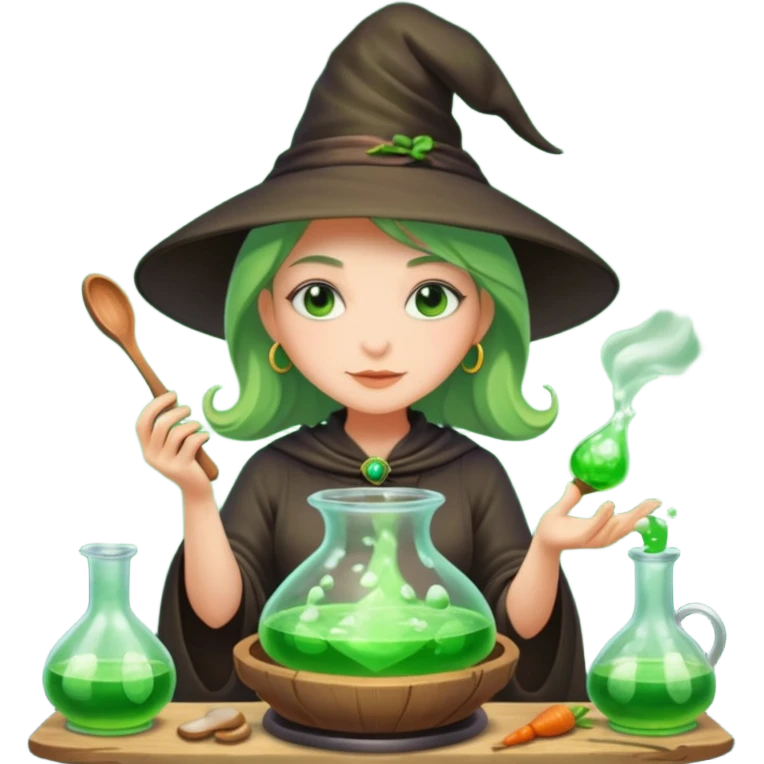 green witch cooking potion emoji