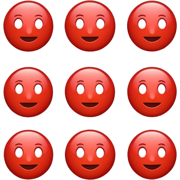 red emoji with psi (ψ) symbol, modern and clear look emoji