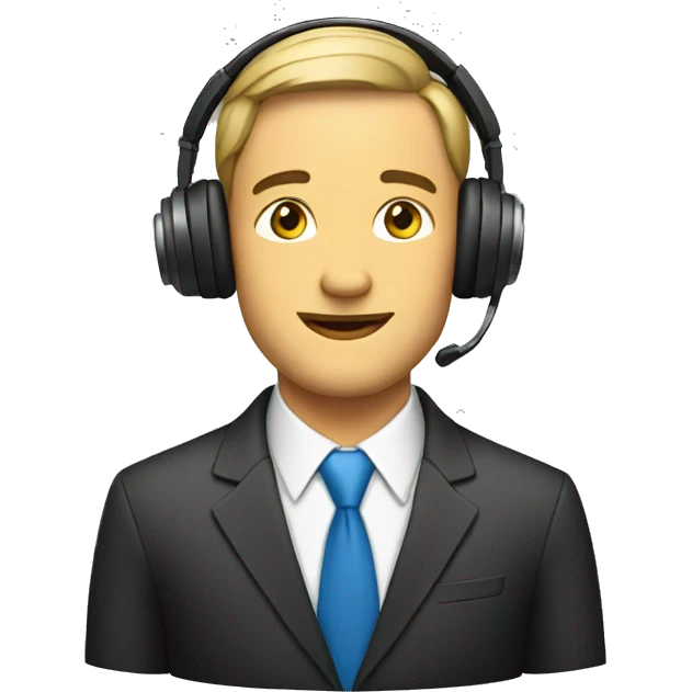 man in a business suit and headphones emoji
