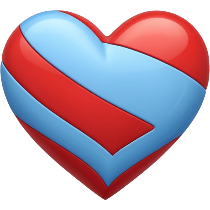 corazon azul y rojo a rayas emoji