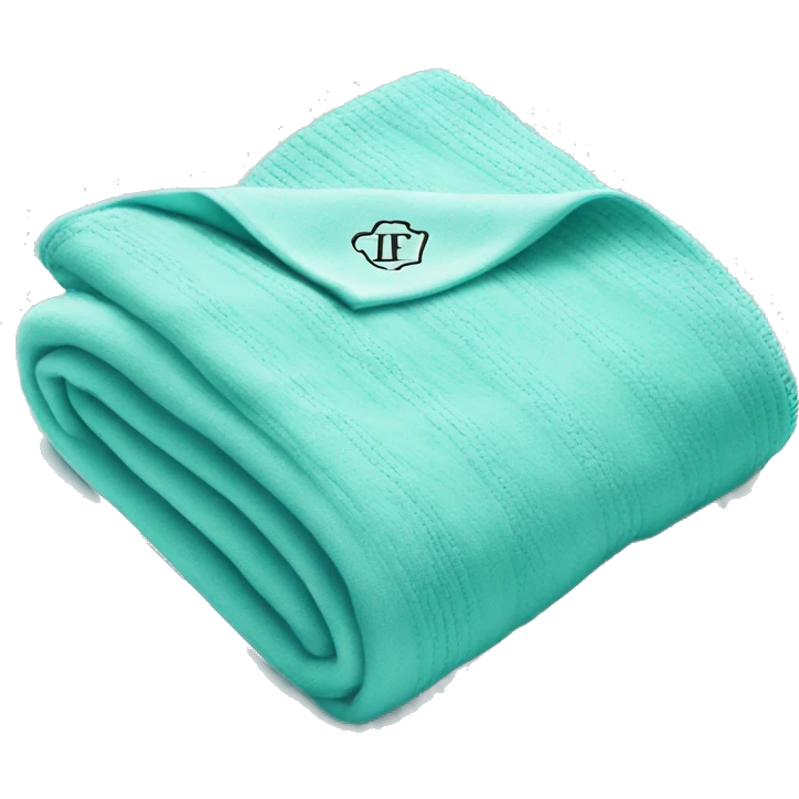 Realistic tiffany blue blanket with Tiffany co logo emoji