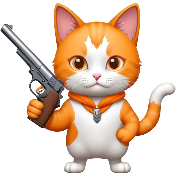 Cat holding a pistol emoji