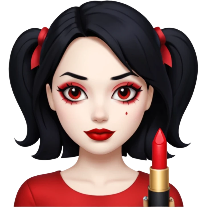 black haired harley queen emoji