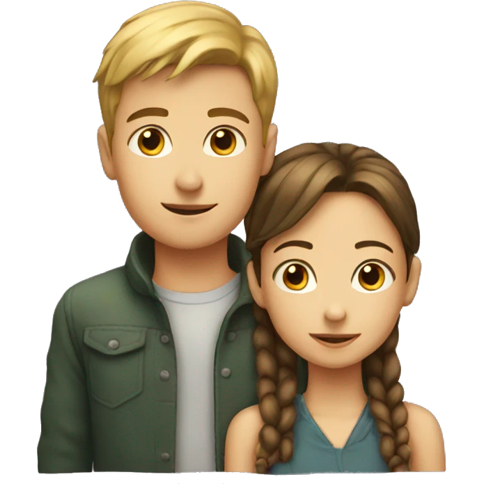 A boy with a girl on his neck  emoji