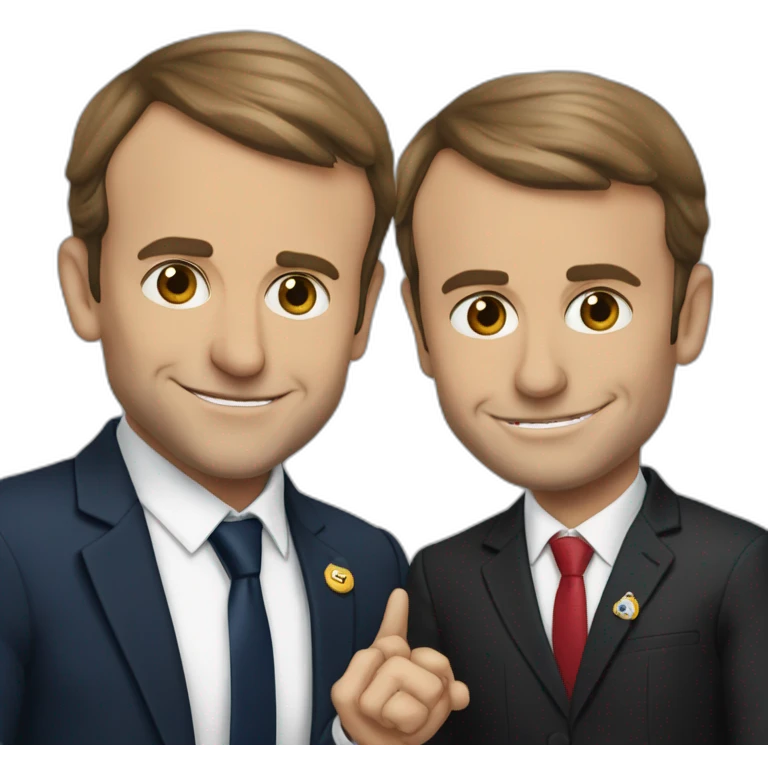 Emanuel Macron qui fait un doigt d’honneur emoji