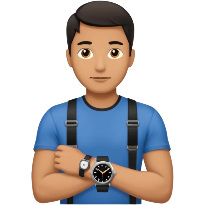 man wearing a black strap watch emoji