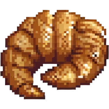 croissant merged into a brick, pixel art style emoji