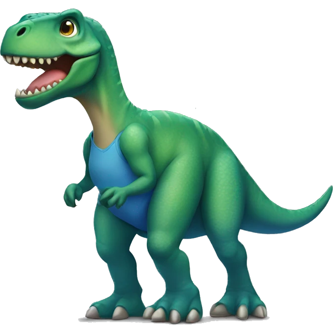 Dinosaur wearing blue skirt  emoji