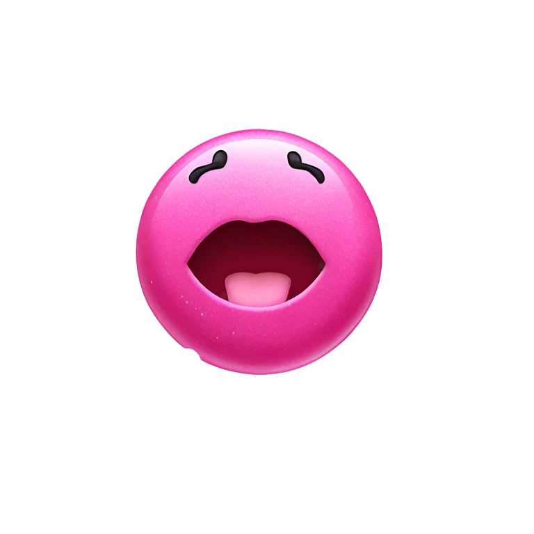 Pink bubblegum with glitter  emoji