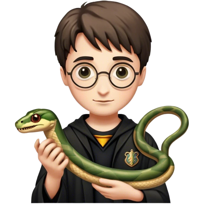Harry potter con una serpiente encima emoji
