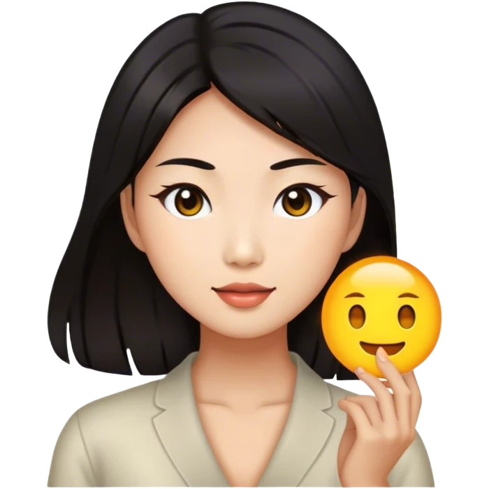 skin care girl Asian woman with dark hair emoji