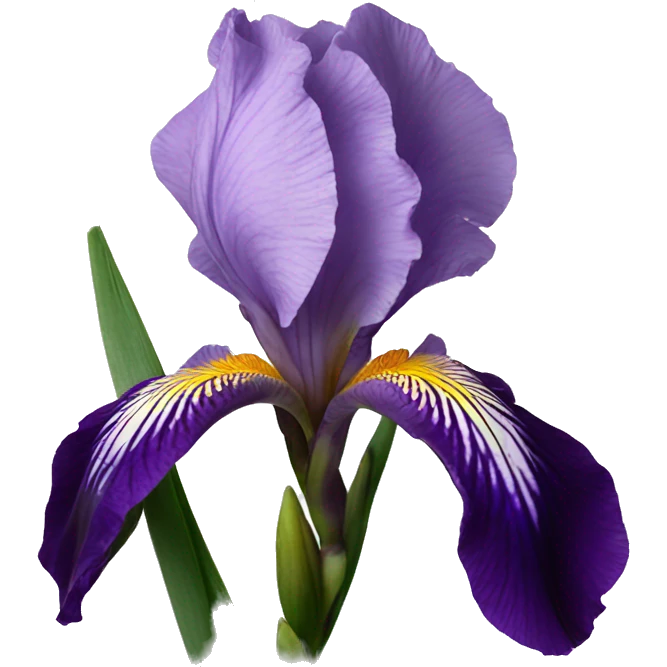 Iris flower with long stem emoji
