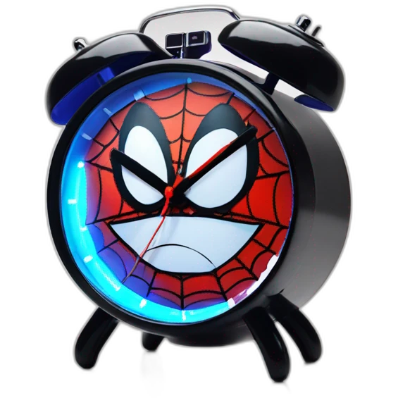 Funny spiderman modern alarm clock for kids emoji