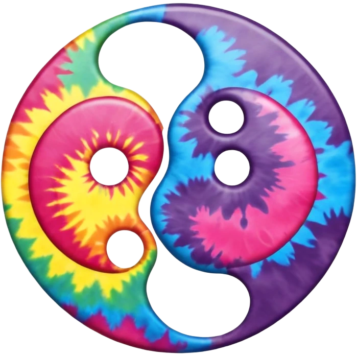 Tie dye ying yang with hearts as the opposite  emoji