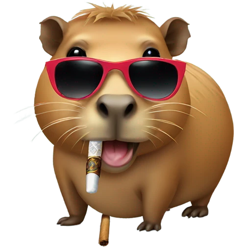 Capybara smoking a cigar  with sunglasses and wearing a bikini emoji