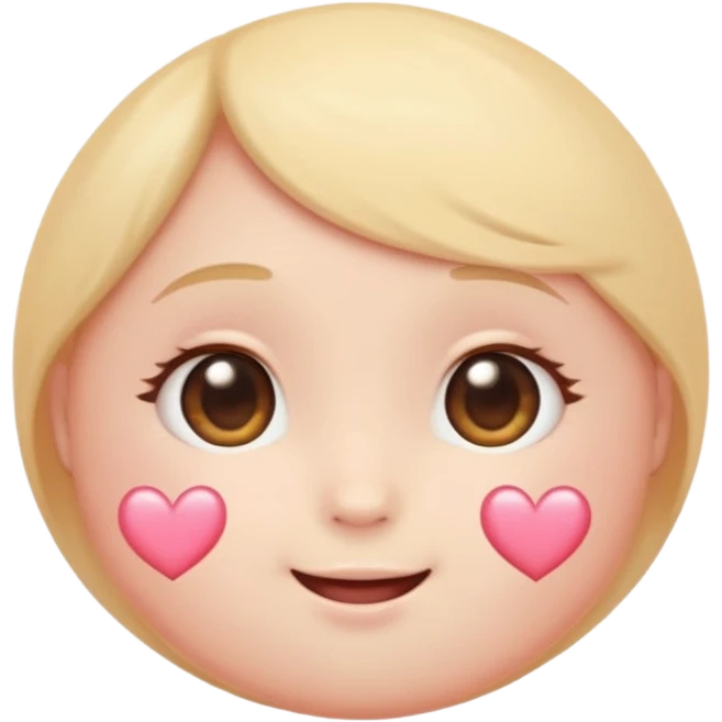 “Soft pastel cute round emoji, gentle blush, shy sparkling eyes looking down, small trembling smile, tiny hidden heart, subtle glow, warm romantic vibe, glossy, adorable, high-quality.” emoji