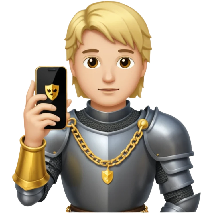 Knight gold chain phone emoji