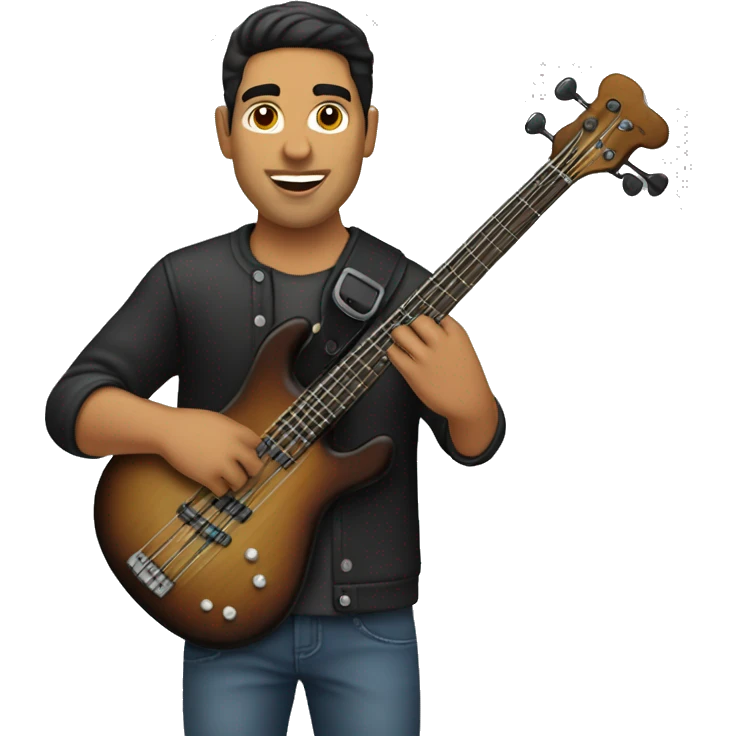 hispanic male playing black bass guita emoji