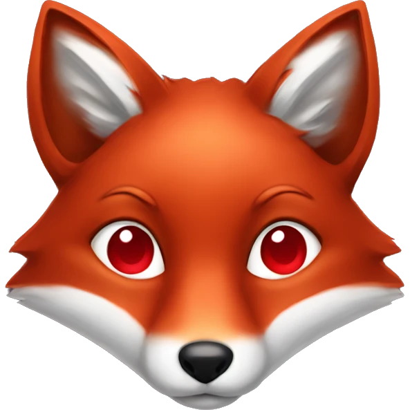 dark red fox face with tiny red heart instead of eyes emoji