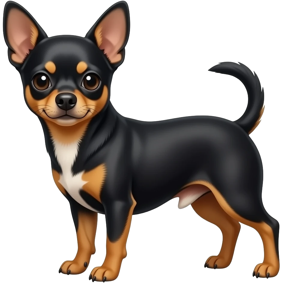 Jakru russce chihuahua Mélanger pinscher lady  noire marron et brun emoji