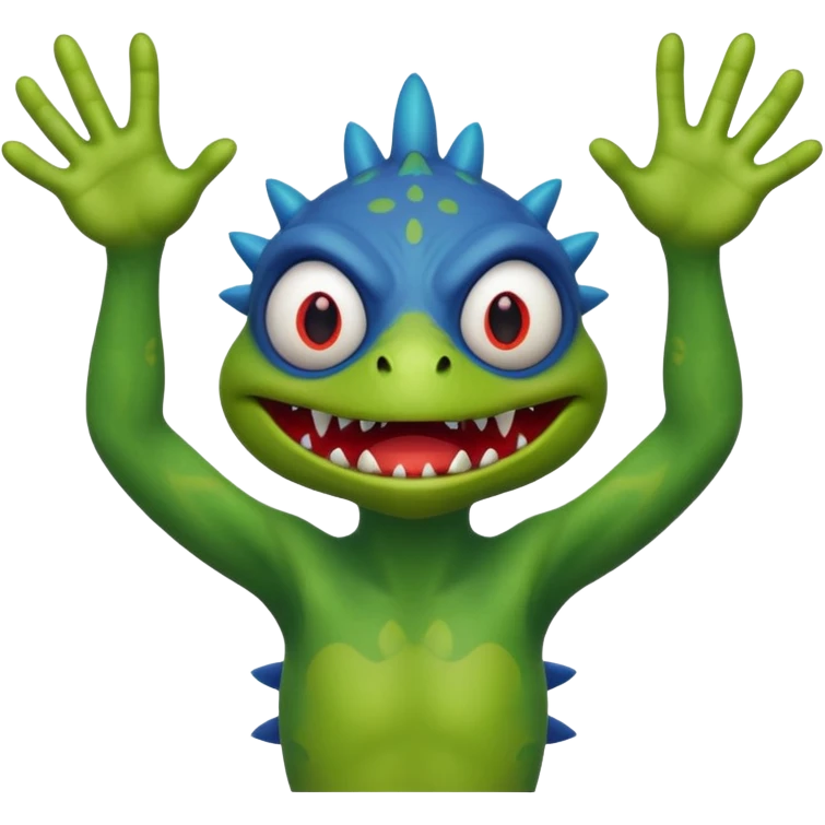 angry murloc, arms raised emoji