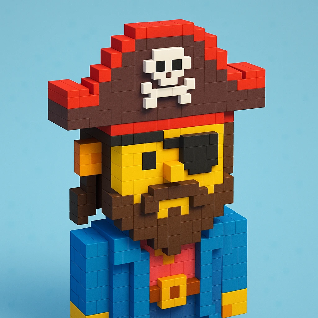 pirate with eyepatch, realistic background emoji