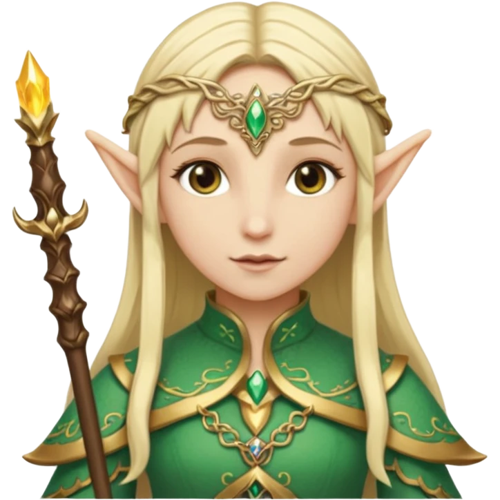 elf with staff blonde hair emoji