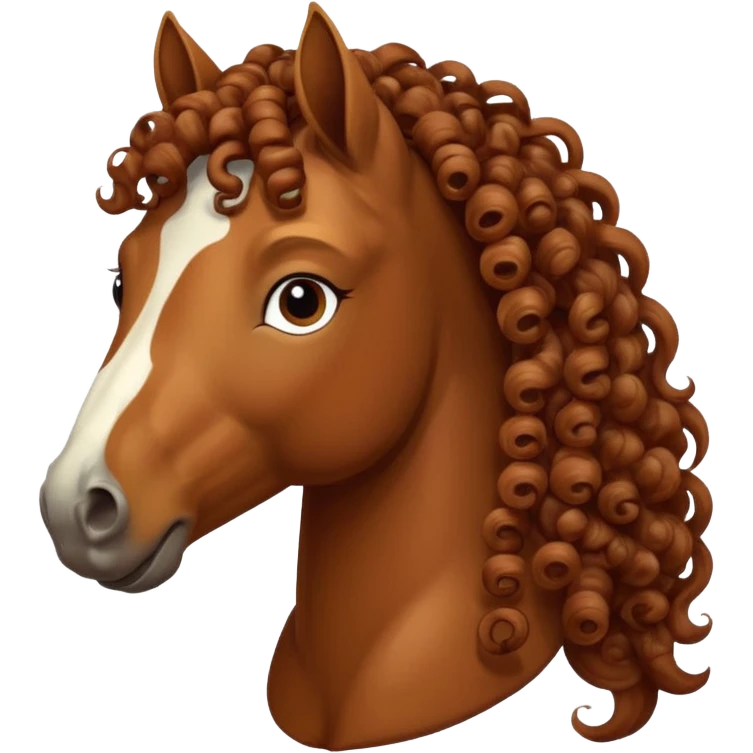 retro horse curly hair emoji