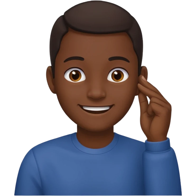 👂🏾🤏🏾 combined with a smile  emoji