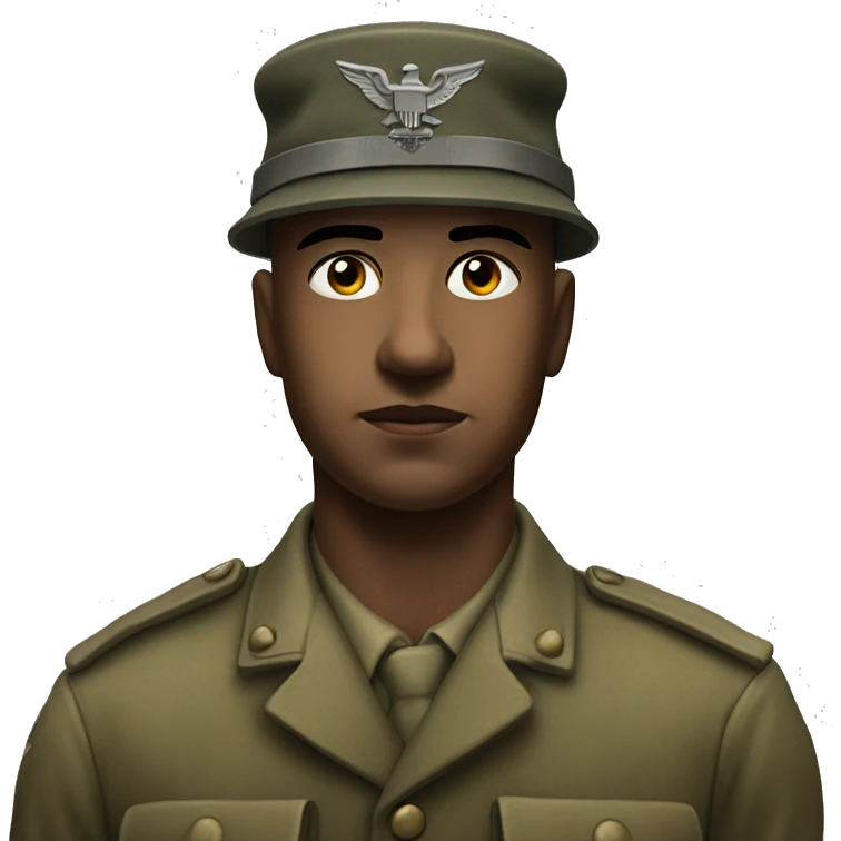 photorealistic serious soldier WW2 emoji
