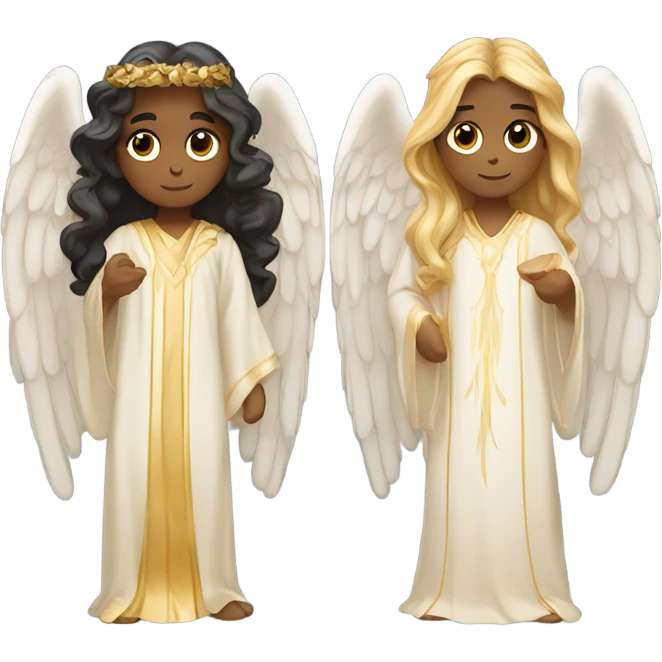two angels in painting emoji
