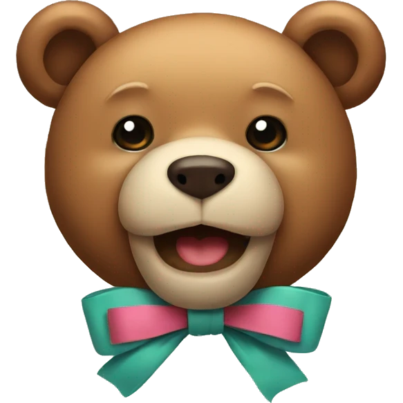 Bear with bow emoji