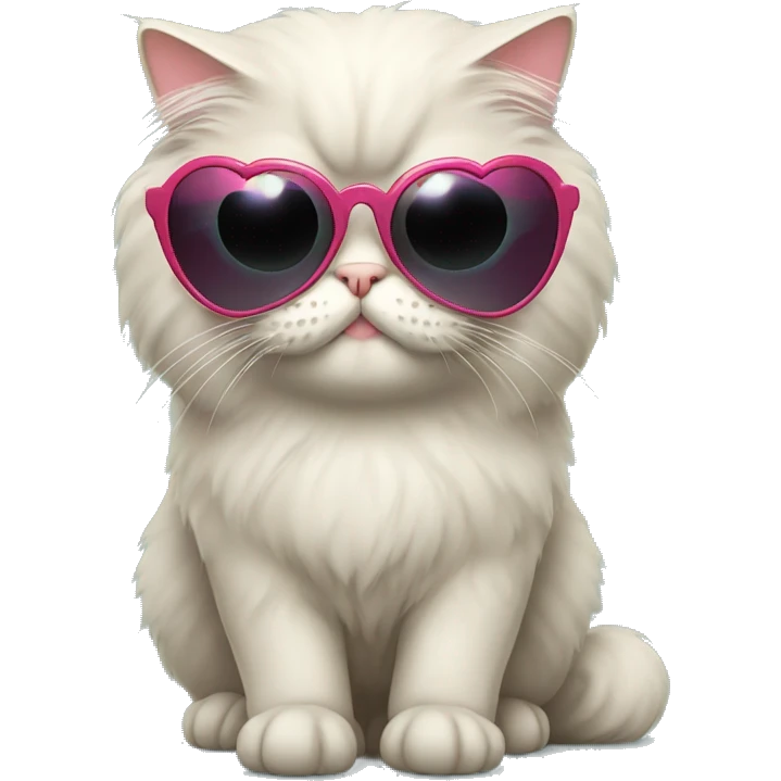 Persian cat with heart sunglasses on emoji