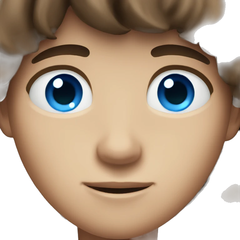 brown hair boy with blue eyes emoji