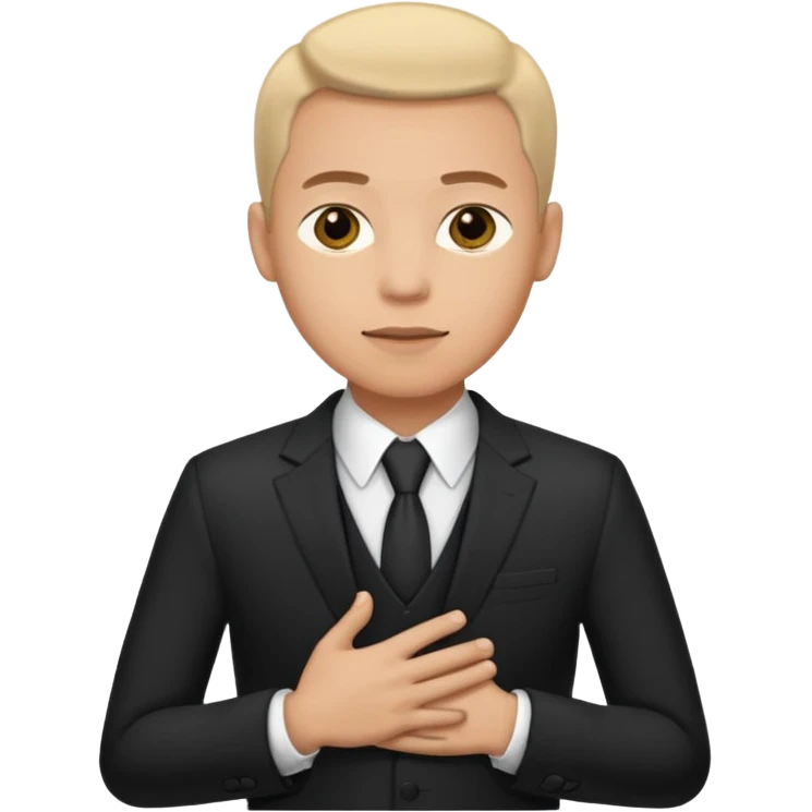 una mano en pecho vestido masculino emoji