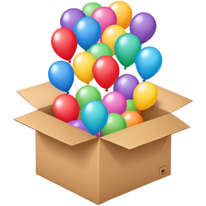 a box with small balloons emoji