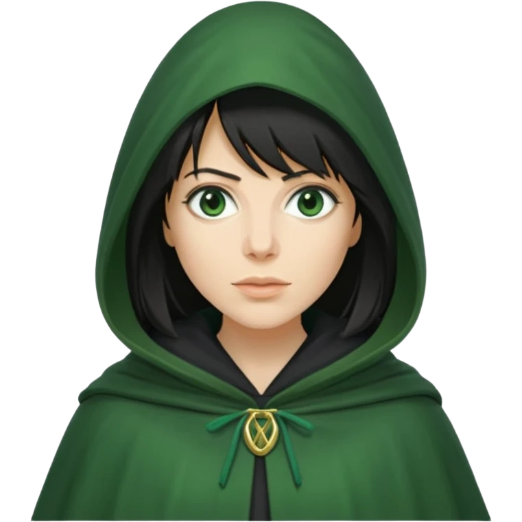 claudia winkleman as a traitor with a green cloak emoji
