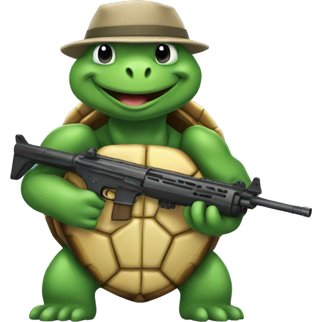 Turtle with rifle emoji