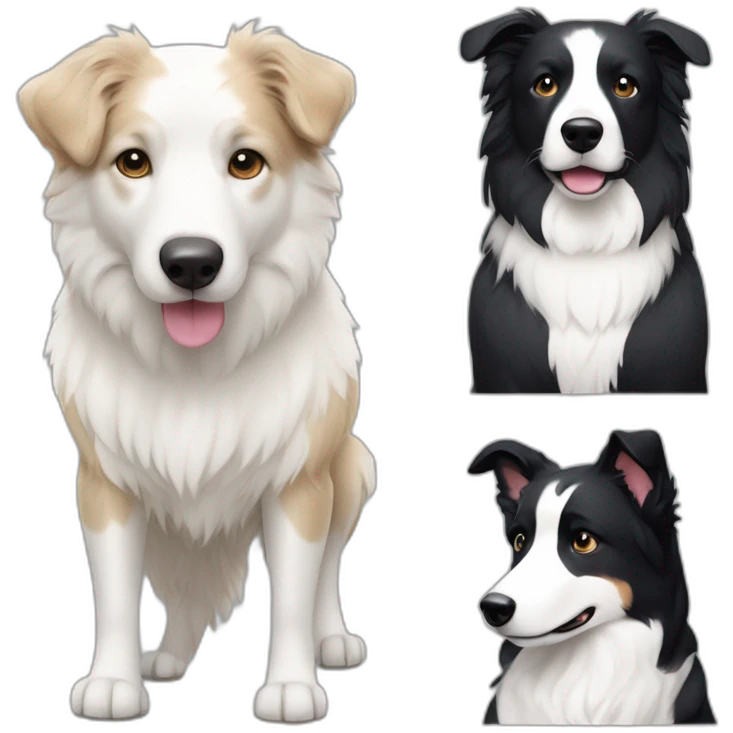dog, short-hair, black-hair, black-snout, white-chest, white-stripe-down-face, black-face, black-head, border-collie, mcnab emoji