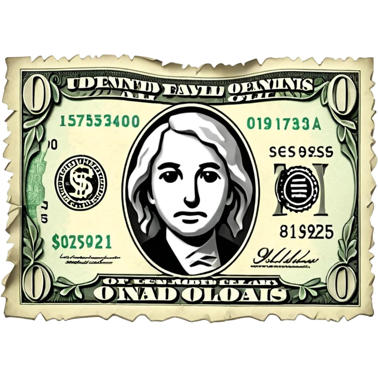 Ripped dollar bill emoji