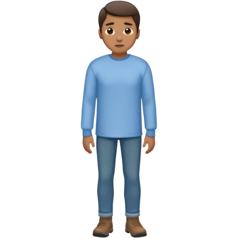 man with a full body and a long-sleeve shirt in the cold emoji