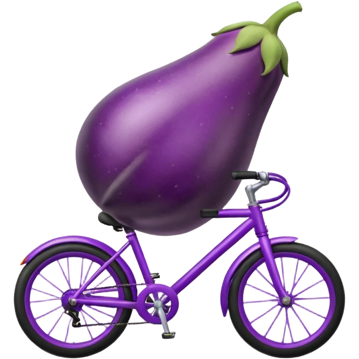 An eggplant on a bike emoji