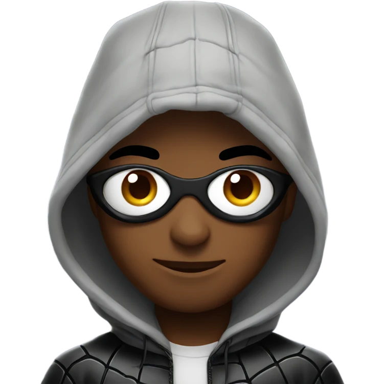 Black Spider-Man with hoodie emoji