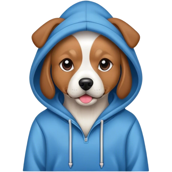 Dog wearing hoodie emoji