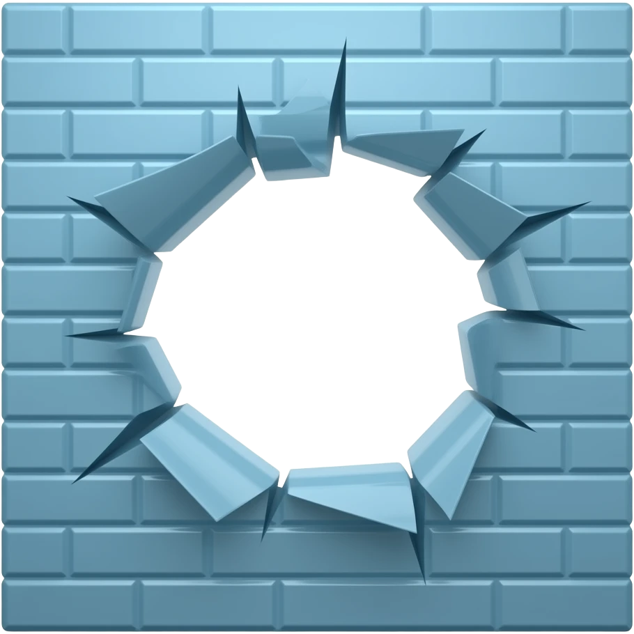 Blue wall with hole emoji