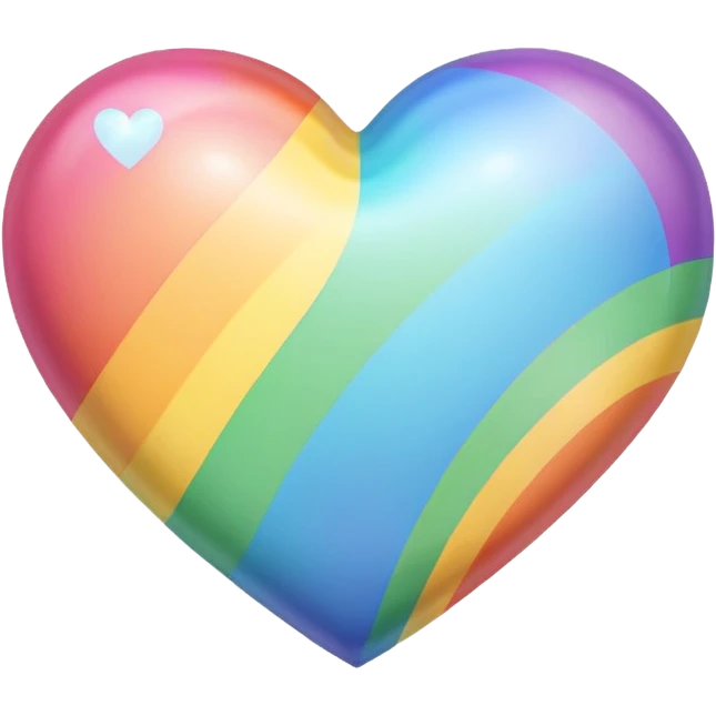 pastel heart with a rainbow emoji