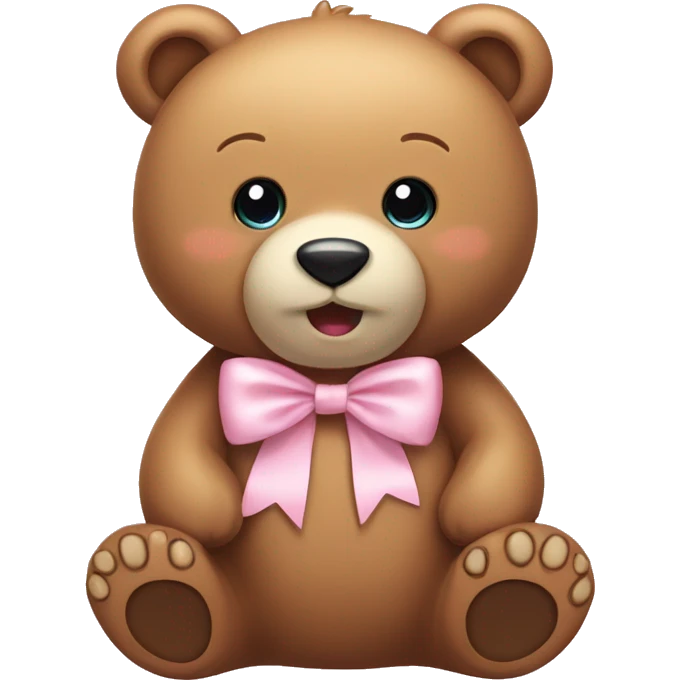 Bear with light pink bow emoji