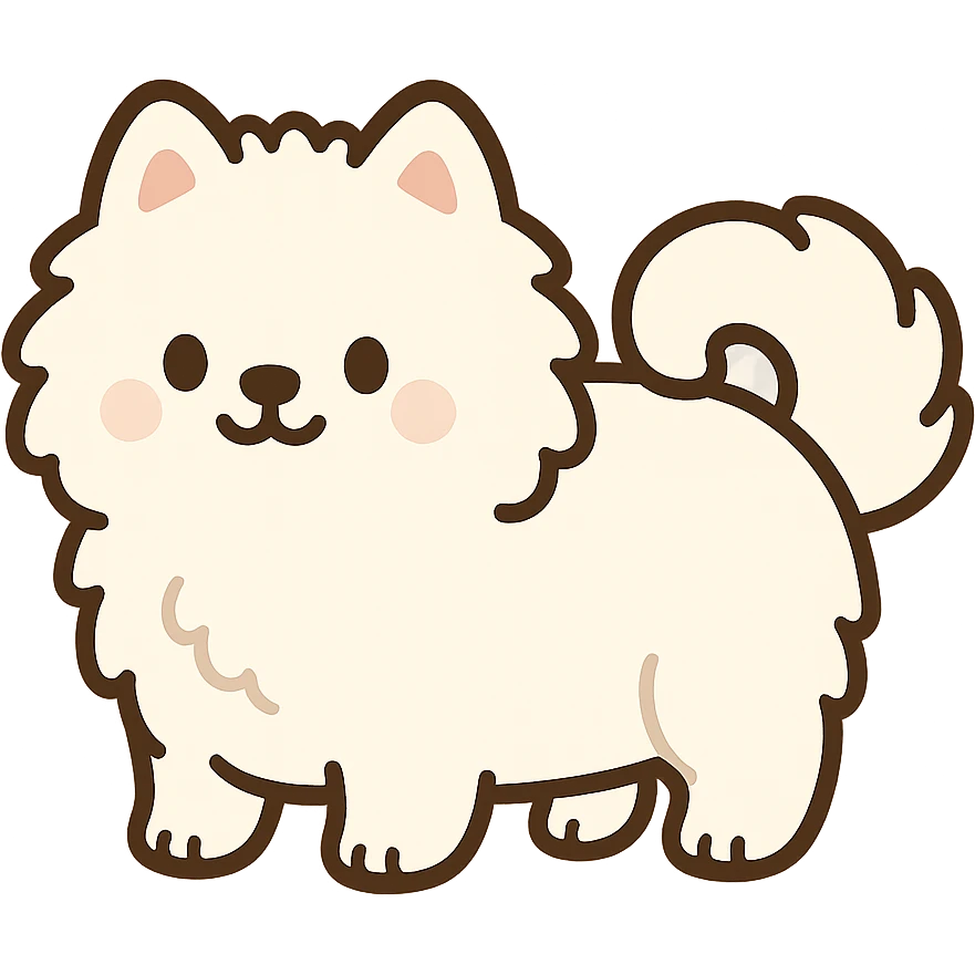 pusheen-style samoyed puppy emoji